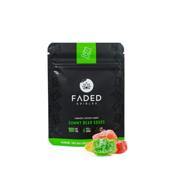 Faded Cannabis Co. Sour Gummy Bears 180MG THC