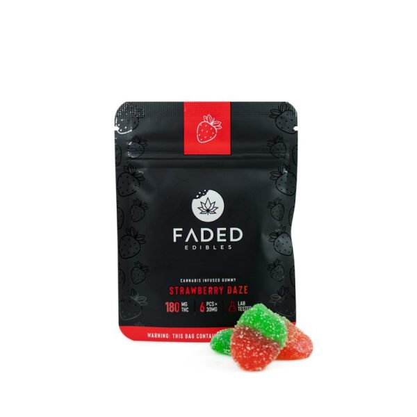 Faded Cannabis Co. Strawberry Daze Gummies 180MG THC