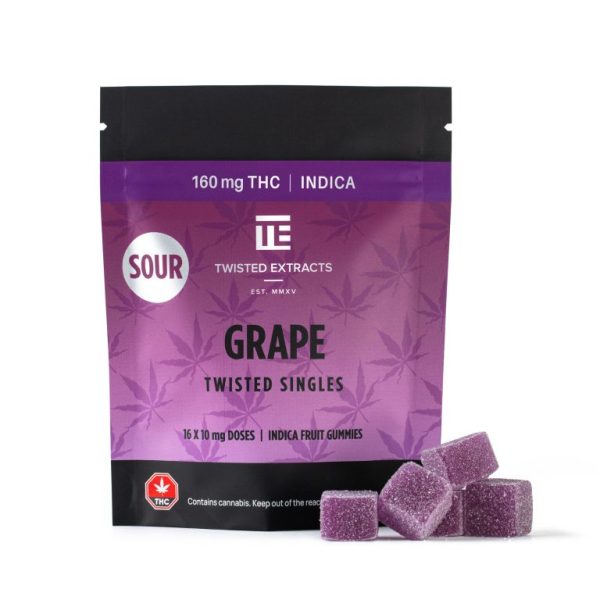 Twisted Extracts Sour Grape Twisted Singles Indica (160mg THC)