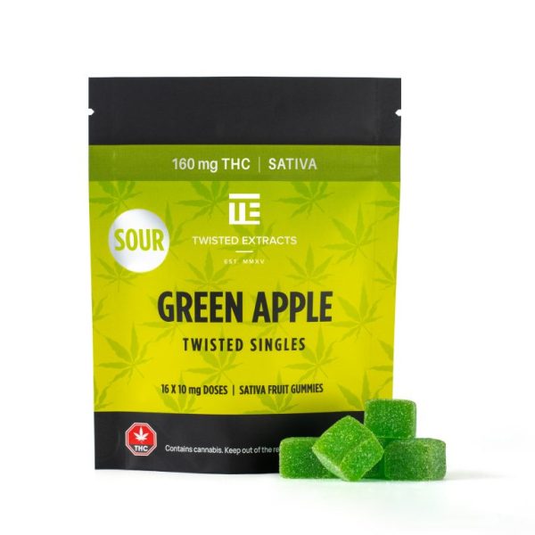 Twisted Extracts Sour Green Apple Twisted Singles Sativa (160mg THC)